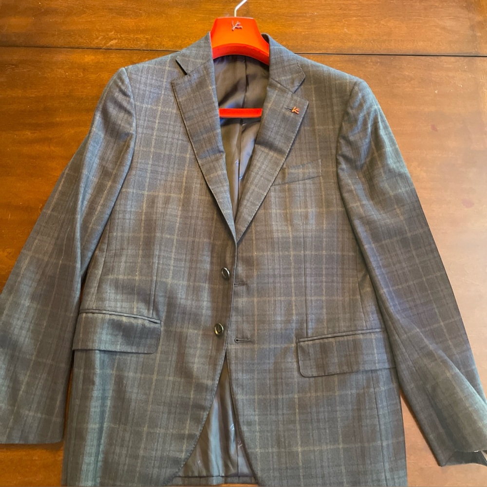 NWOT ISAIA Napoli 100% 140’s Delain Select Pattern Blazer 50R EU W/ Hanger & Pin